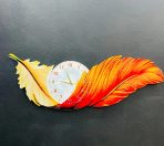 পাখির পাখার ডিজাইনের ঘড়ি RGB লাইট সহ - Image 3