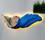 পাখির পাখার ডিজাইনের ঘড়ি RGB লাইট সহ